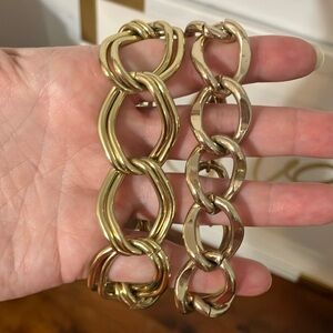 2 chunky gold link bracelets